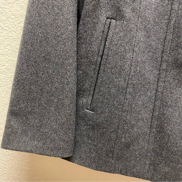 LONDON FOG 3-Button Wool Blend Lined Pea Coat Charcoal Gray Petite Large - Picture 5 of 7